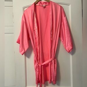 Victoria's Secret Vibrant Pink Satin Robe